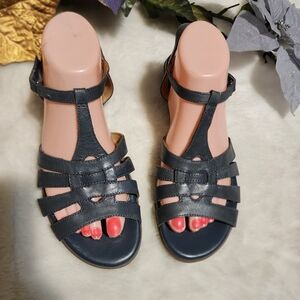 Naturalizer Blue Gladiator Sandals with T-Strap